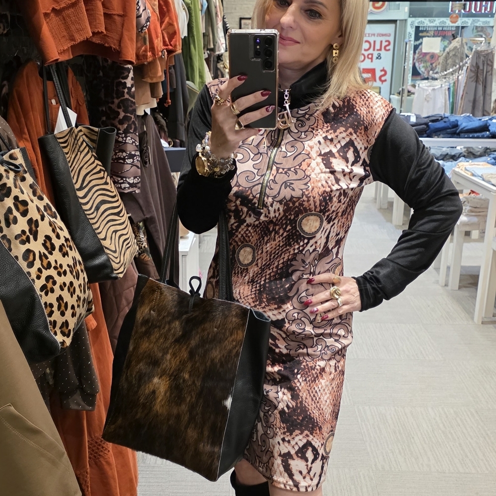 Stylish Snake Print Mini Dress